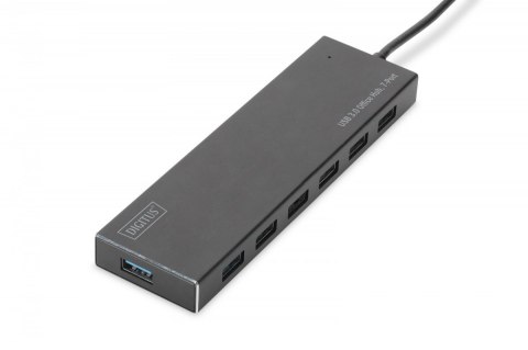 HUB/Koncentrator 7-portowy USB 3.0 SuperSpeed, aktywny, aluminium
