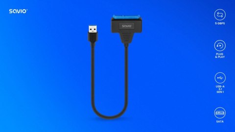 Adapter USB-A 3.1 Gen 1 (M) - SATA (F) do dysków SATA 2.5 cala , AK-68