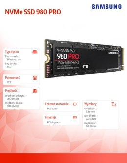 Dysk SSD 980PRO Gen4.0x4 NVMeMZ-V8P1T0BW