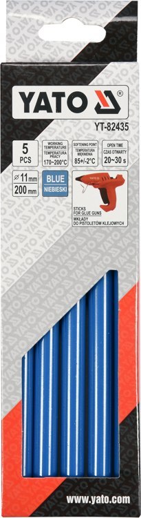 YATO WKŁAD KLEJOWY TERMOTOPLIWY 11,2x200mm NIEBIESKI 5szt.