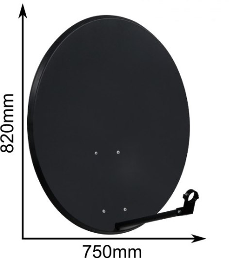 CZASZA ANTENA 80 CM CIEMNA (COR-800SAE-C); 36750