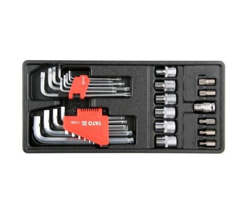 YATO KLUCZE HEX, TORX, NASADKI TORX ZESTAW 31 elem. WKŁAD DO SZAFKI YT-55451