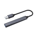 Hub 4 porty USB-A - 3 x USB-A 2.0, 1 x USB-A 3.0, 5 Gbps, Aluminium, AK-70