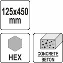 YATO DŁUTO ŁOPATKA HEX 125mm DO BETONU I ASFALTU