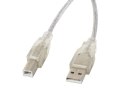 Kabel USB 2.0 AM-BM 1.8M Ferryt przezroczysty