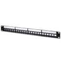 Patch panel do szaf RACK 19" | 24 porty | 1U | UTP | Czarny