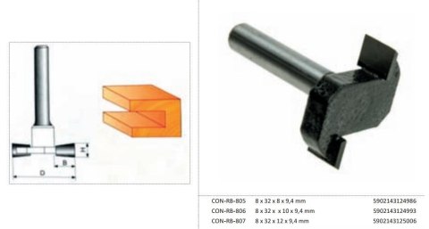 CONDOR FREZ DO DREWNA 8x32x10x9,4mm 806. DO ROWKÓW, BEZ ŁOŻYSKA.