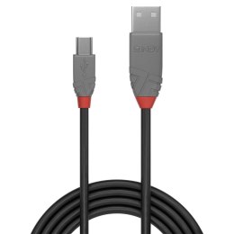 Kabel USB 2.0 LINDY A/M - mini B/M Anthra Line 5m czarny