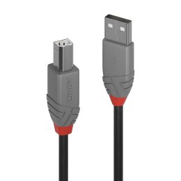 Kabel drukarkowy USB LINDY 2.0 A/M - USB B/M, Anthra Line 5m Czarny