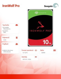 Dysk IronWolfPro 10TB 3.5 256MB ST10000NT001