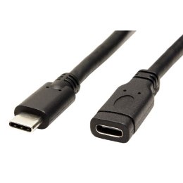 Przedłużacz USB (3.1), USB C (M) - USB C (F), 1m, czarny, plastic bag