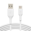 Kabel PVC USB-C do USB-A 15 cm biały