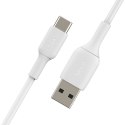 Kabel PVC USB-C do USB-A 15 cm biały