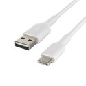 Kabel PVC USB-C do USB-A 15 cm biały