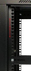 Szafka wisząca rack 9U 600x600 czarna dwusekcyjna