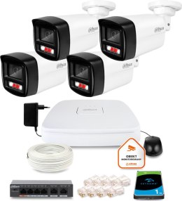 Zestaw monitoringu IP DAHUA 4 kamer tubowych 4Mpx