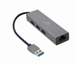 Adapter USB-AM to LAN GbE Hub 3xUSB 3.0