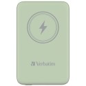 Verbatim, powerbank z ładowaniem bezprzewodowym, 5V, ładowanie telefonu, 32246, 10 000mAh, Mocowanie magnetyczne, zielona
