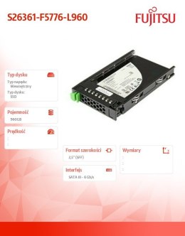 Dysk serwerowy SSD SATA 960GB 2.5'Mixe S26361-F5776-L960