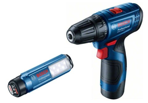 BOSCH WKRĘTARKA GSR 120-LI 2x2,0Ah 30/14Nm +LAMPA GLI 12V-300 WALIZKA