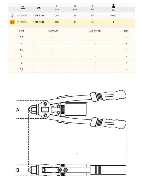 BETA NITOWNICA DŹWIG.330mm/1740B/330