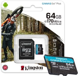 Karta pamięci microSD Kingston Canvas Go Plus microSDXC C10 UHS-I 64GB