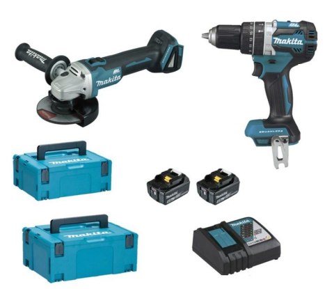 MAKITA ZESTAW 18V DLX2210TJ1 (DHP484Z+DGA506Z) 2x5,0Ah