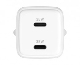 Ładowarka sieciowa USB C 2x18W 3A Power delivery 3.0 QC3.0 Biała