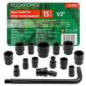 ROCKFORCE NASADKI UDAROWE kpl. 15el.1/2" 6-KĄT. (10-32mm)