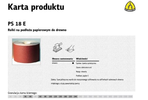 KLINGSPOR ROLKA NA PODŁOŻU PAPIEROWYM PS18E 150mm gr. 60 (50mb)