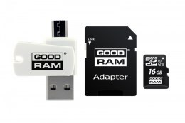 Karta microSDHC 16GB CL10 + adapter + czytnik