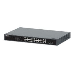 Switch niezarządzalny Intellinet 24x 10/100/1000 Mbps PoE+ 370W + 2x SFP, Rack 19