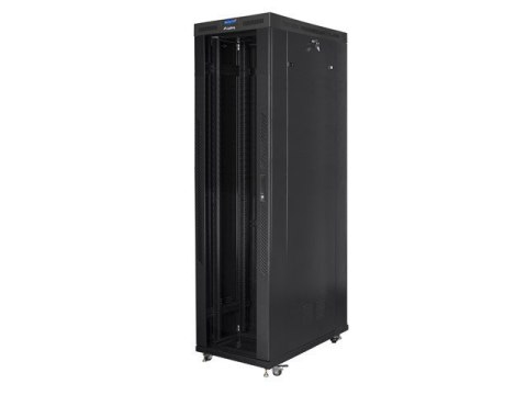 Szafa stojąca Rack 19 cali 47U 800x1200mm, drzwi szklane LCD (FLAT PACK) czarna