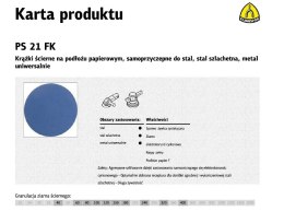 KLINGSPOR KRĄŻEK ŚCIERNY SAMOPRZYCZEPNY 125mm PS21FK gr.180 /50szt.