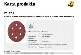 KLINGSPOR KRĄŻEK ŚCIERNY SAMOPRZYCZEPNY 150mm PS22K gr.150 GLS3 /50szt.