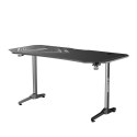 ULTRADESK Biurko dla gracza FRAG XXL BLACK, 160 x 75 cm, 75 cm, uchwyty na słuchawki i napoje, z podkładką XXL na cały pulpit