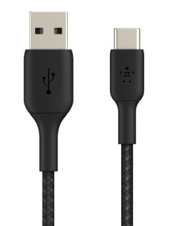 Kabel Braided USB-C USB-A 2m czarny