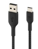 Kabel Braided USB-C USB-A 2m czarny