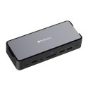 Stacja dokująca Verbatim, USB-C Pro, 15-port, 2x HDMI, RJ45, microSD, USB-A 3.1, USB-C 3.1, szara