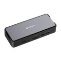 Stacja dokująca Verbatim, USB-C Pro, 15-port, 2x HDMI, RJ45, microSD, USB-A 3.1, USB-C 3.1, szara