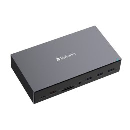 Stacja dokująca Verbatim, USB-C Pro, 17-port, HDMI, RJ45, microSD, USB-A 3.2, szara