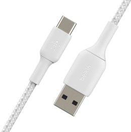 Kabel Braided USB-C USB-A 3m biały