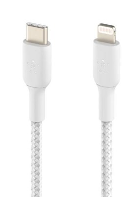 Kabel Braided USB-C Lightning 2m biały