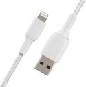 Kabel Braided USB- Lightning 2m biały