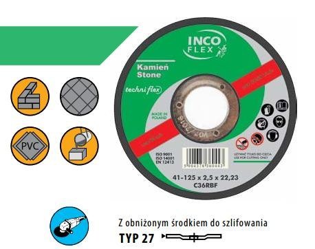 TARCZA DO SZLIFOWANIA KAMIENIA INCOFLEX 125 x 6,0mm