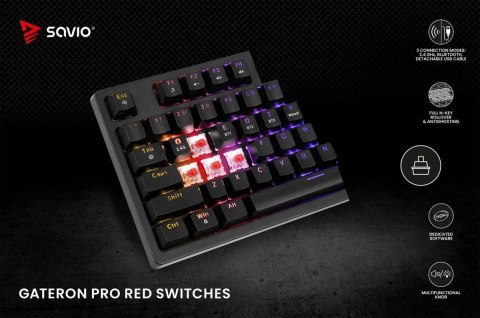 Klawiatura mechaniczna bezprzewodowa PHENIX Gateron Red Pro, ABS