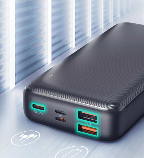 PB-N74S Power Bank 20000 mAh 5xUSB Quick Charge 3.0 Power Delivery 3.0 22.5W SCP LED kabel USB-C