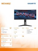 Monitor 34 cale MO34WQC OLED WQHD 2xHDMI DP USB-C