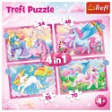 Puzzle 4w1 Jednorożce i magia