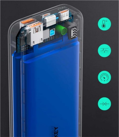 PB-N74S Power Bank 20000 mAh 5xUSB Quick Charge 3.0 Power Delivery 3.0 22.5W SCP LED kabel USB-C